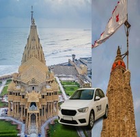 Taxi parked in front of Somnath Temple